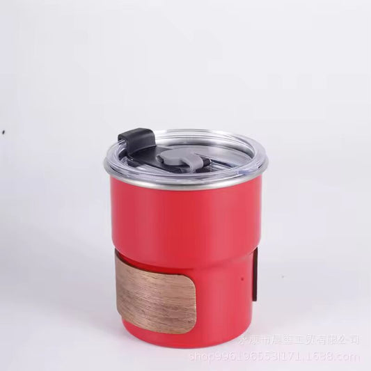 custom logo Stainless Steel Coffee & camping Mug with Lid, Portable Heat Resistant, Suitable for outdoor picnic, camping fishing
